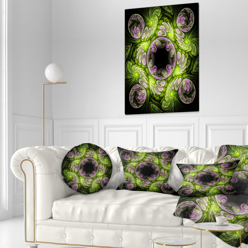 Grand coussin lombaire en fleur fractale floral