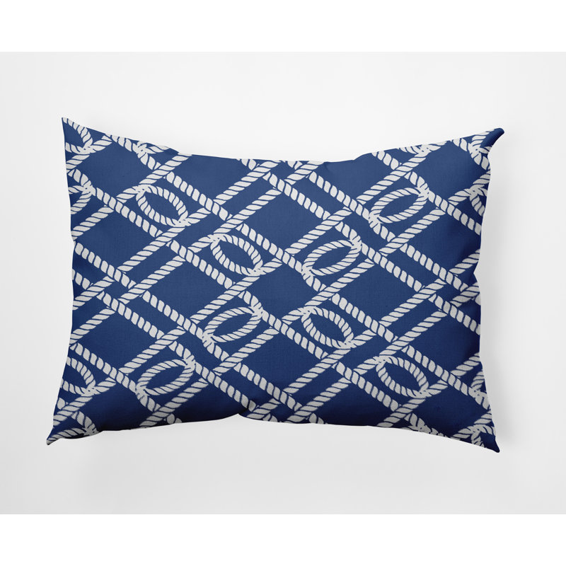 Nautical Nights Outdoor Reversible Throw Pillow, Blue