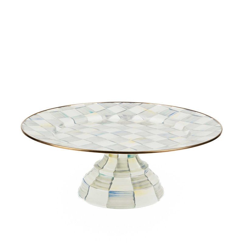 Sterling Check® Pedestal Platter, 5.75" H x 16" W x 16" L