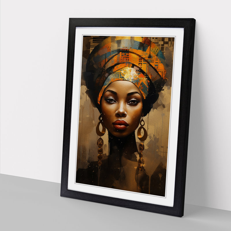 African Woman Dadaism - Framed Print, Black, 34cm H x 25cm W x 2cm D