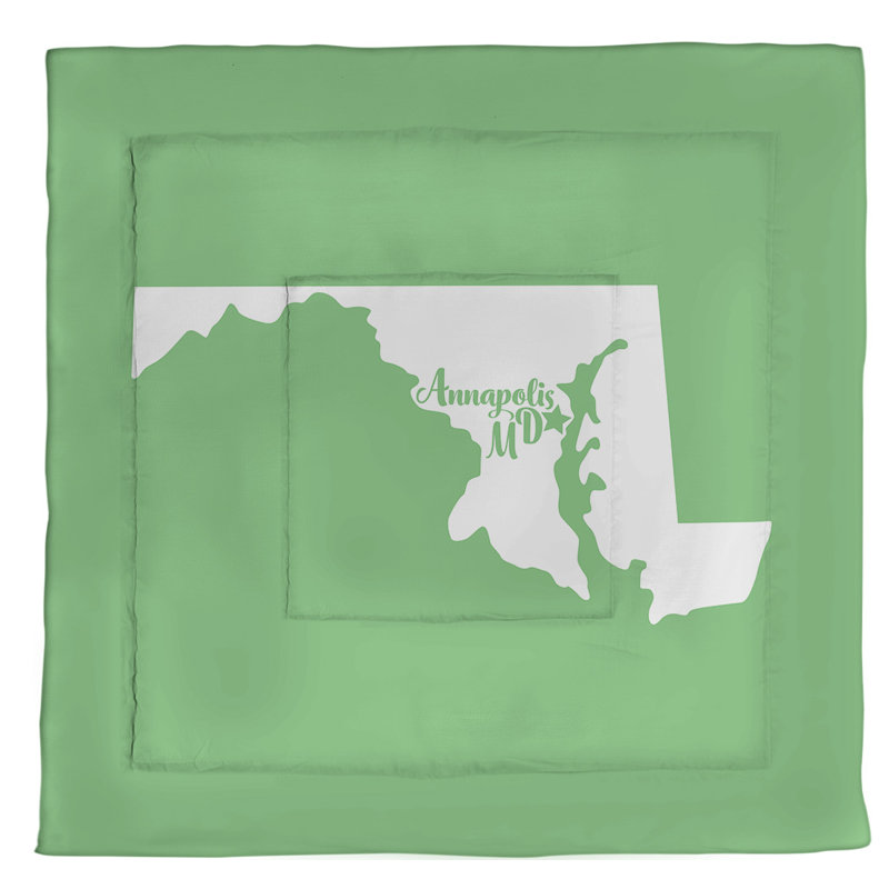 Modern & Contemporary Polyester Percale Comforter, King Comforter, Green