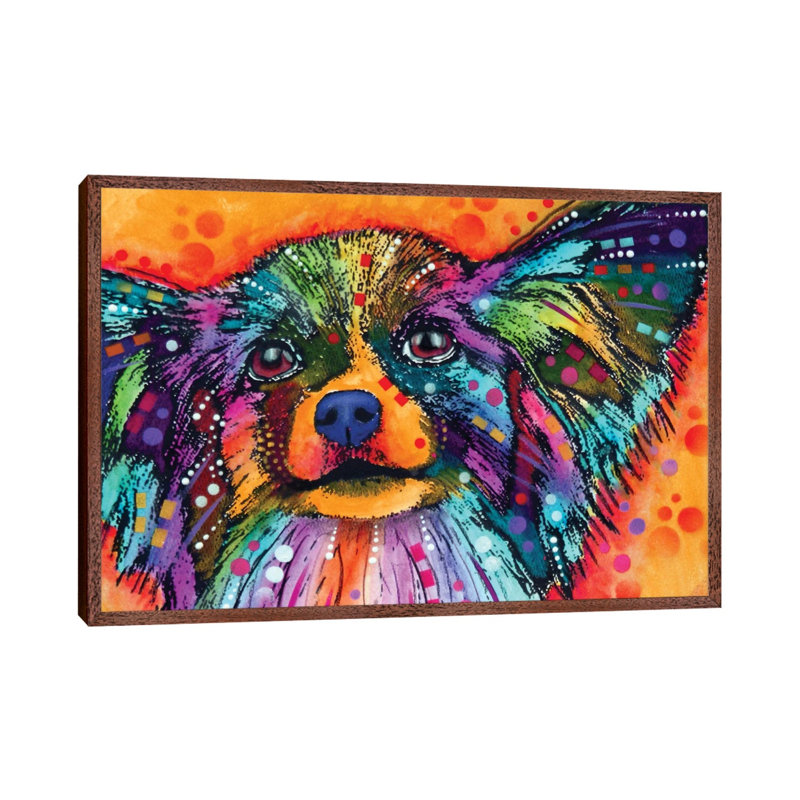 Papillion II by Dean Russo - Print on Canvas, 66.04 cm H x 45.72 cm W, Brown Framed