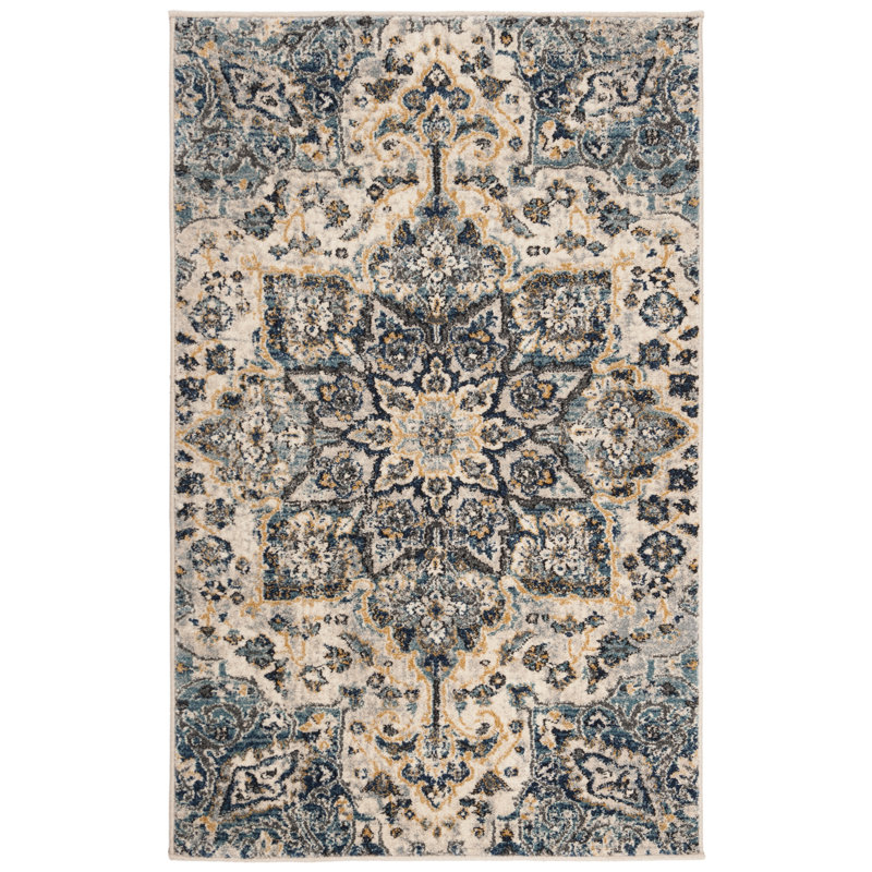 Carmel Performance Damask Rug, Rectangle 3' x 5'