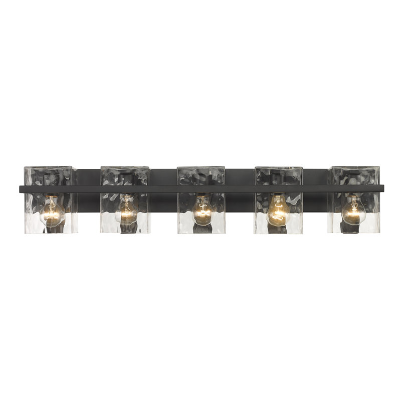 Aurora-Lily 5 - Light Dimmable Vanity Light, Matte Black