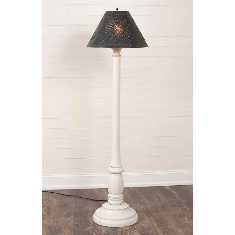 Lampe sur pied traditionnelle 59 po Randalle, Blanc rustique