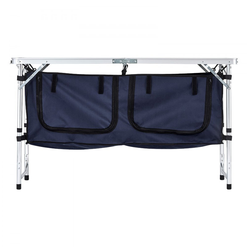 Table de cuisine de camping pliante 3, Bleu / blanc