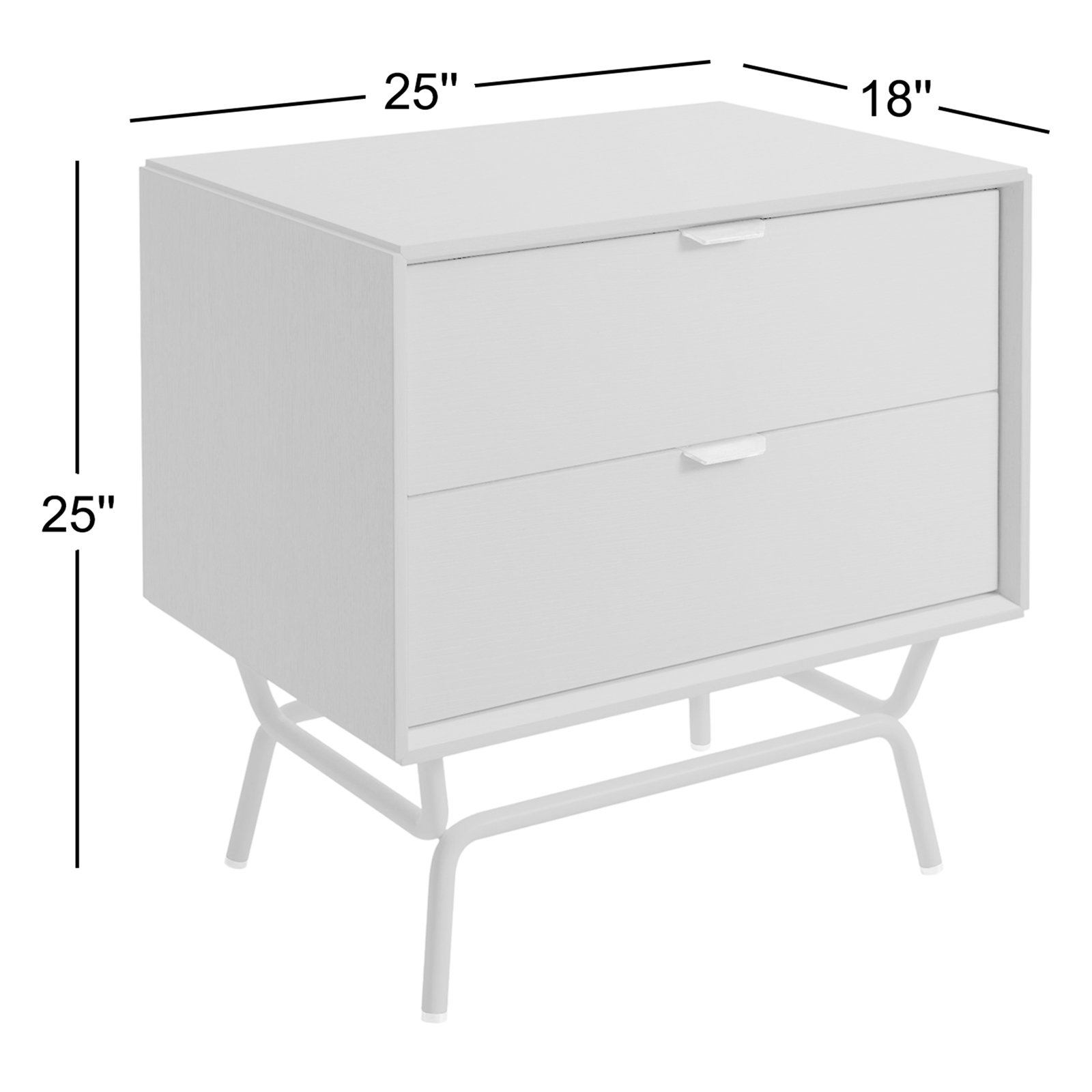 Dang 2-Drawer Nightstand, White
