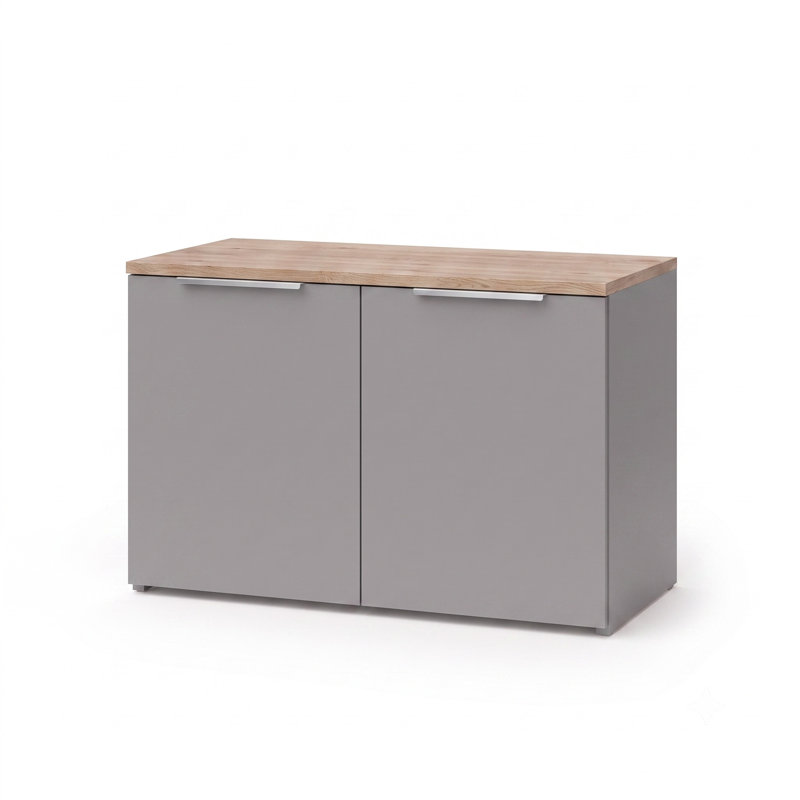 80cm Sideboard, Grey and Sonoma Oak