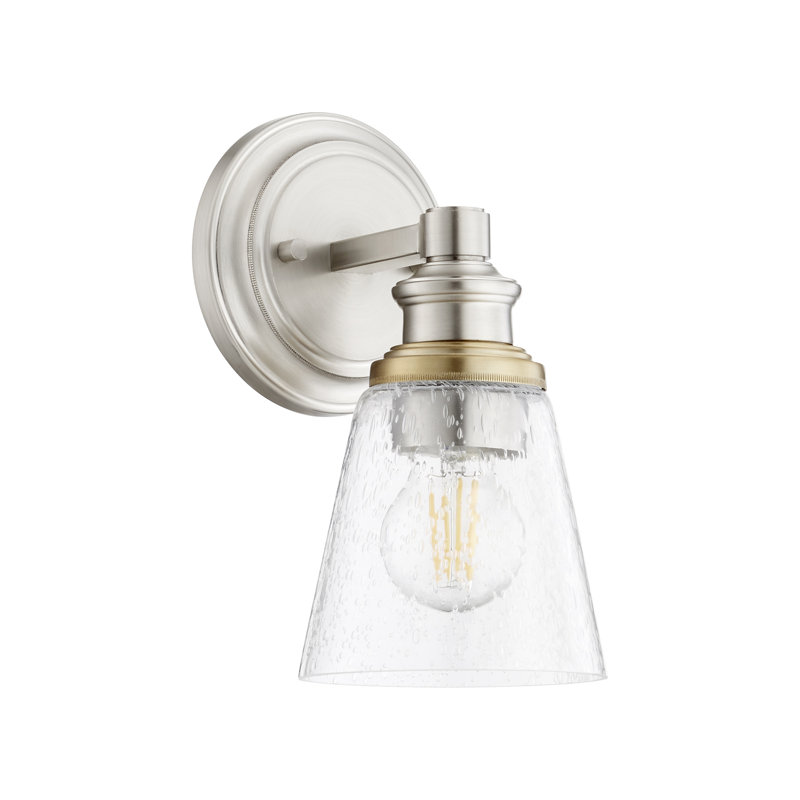 Commer Armed Sconce, Satin Nickel