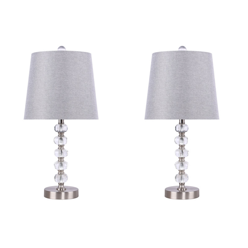 Ensemble de lampe de table 21,25 po, Nickel brossé, Gris