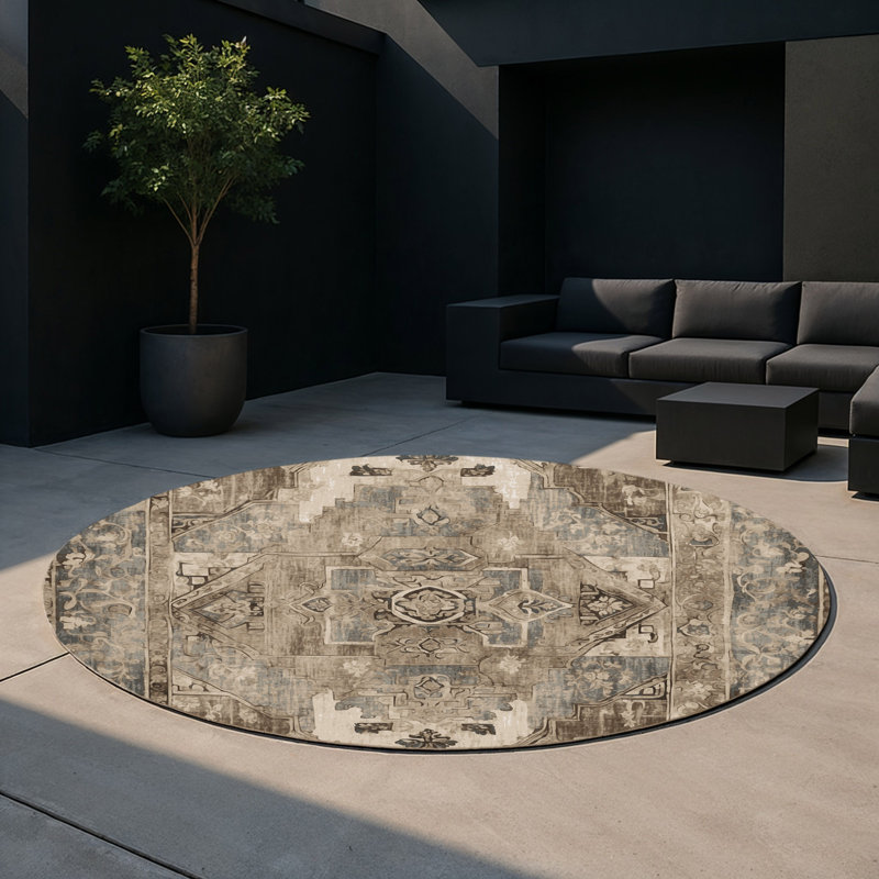 Regal Splendor Indoor And Outdoor Area Rug, Round 5'
