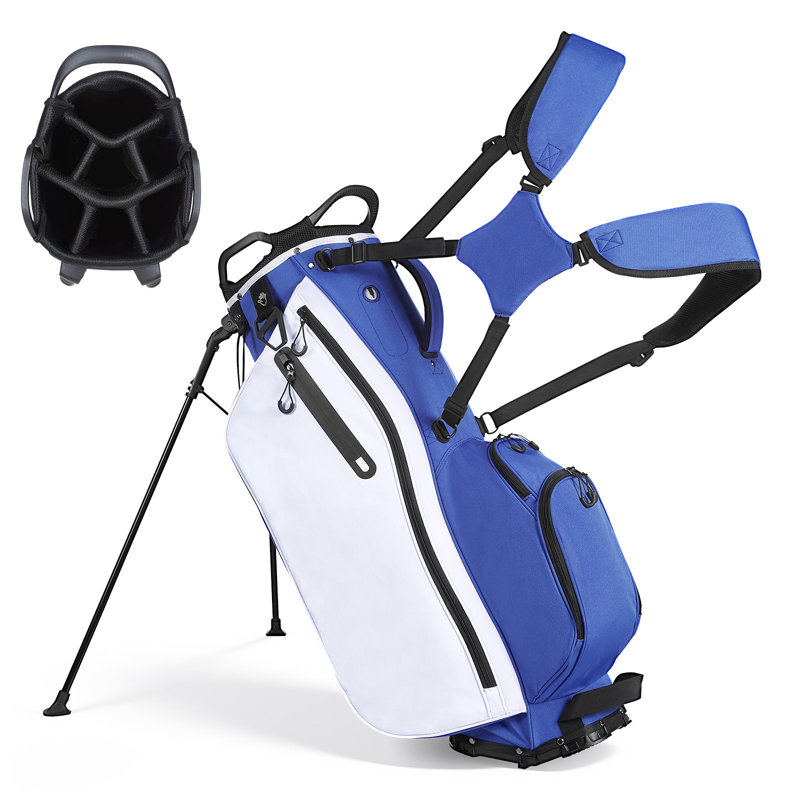Golf Cart Bag, 7 Way Top Divider Organizer, Club Stand Bag with Full-length Divider, Handles, Dual Support Legs, Storage Pockets, Dual Shoulder Straps, Rain Hood, Lightweight for Men and Women
