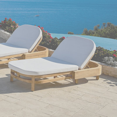 Chaise longue Everlee, toile Sunbrella teck naturel FSC Everlee