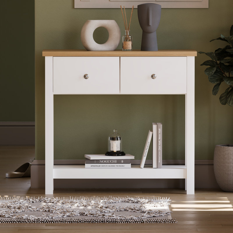 Beacsfield 2 Drawer Console Table Hallway & Living Room Furniture Shaker Style, White