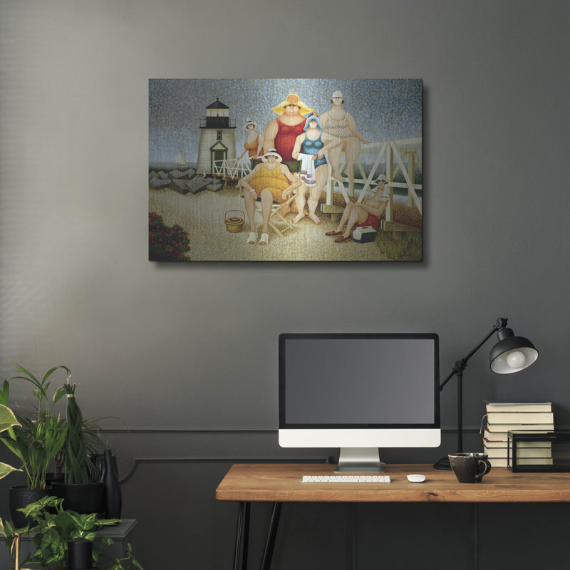 «Beach Holiday» par Lowell Herrero, art mural en métal, H 24 po x l 36 po