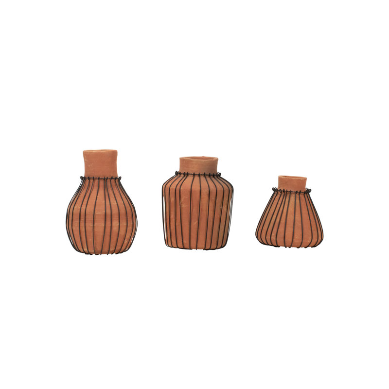 Ensemble de 3 vases de table en terre cuite 3 pièces Cecilia Brown