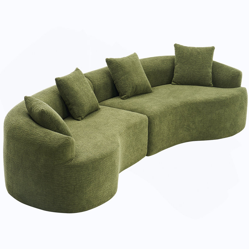 Canapé modulaire confortable pour le salon avec coussins moelleux et éponge douce, Vert