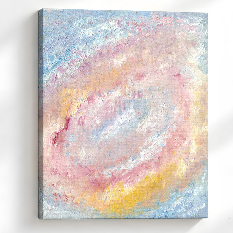 Tableau abstrait sur toile « Halo pastel », H 14 po x l 11 po, Gallery Wrapped