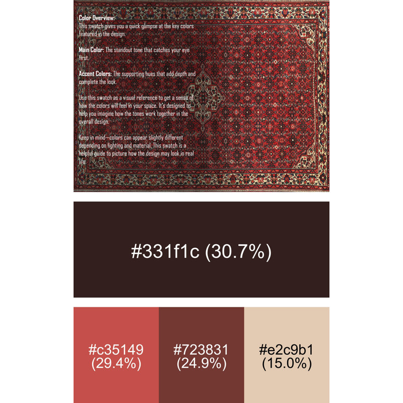 Tapis oriental noir / rouge, Rectangle 5 pi x 8 pi