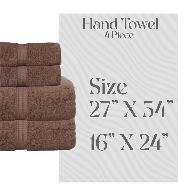 Ensemble de serviettes de bain 100% coton Elegance Essentials 550GSM Zero Twist (2 serviettes de bain, 2 serviettes à main)