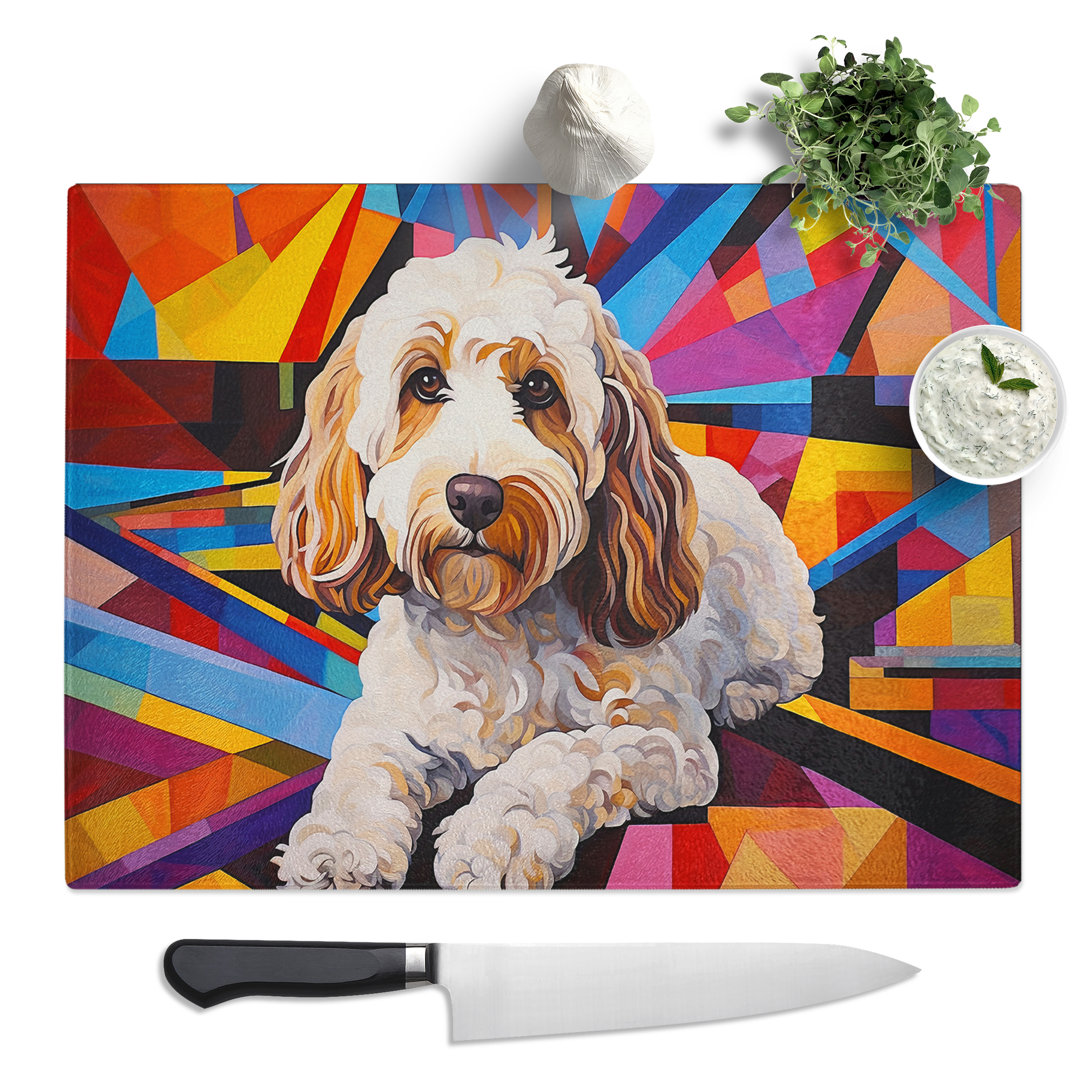 Cockapoo Constructivism No.2  Glass Chopping Board
