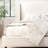 King Size Upholstered Platform Bed with Wingback Headboard - Beige Fabric, Solid Wood Legs & Noise-Free Design, 500 lb Capacity