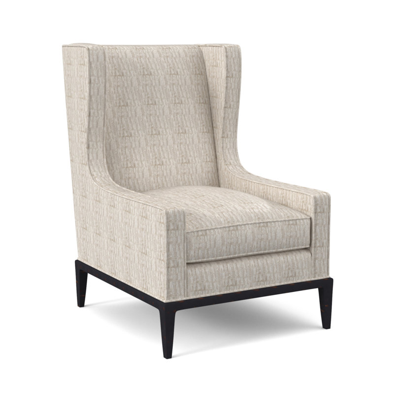 Fauteuil à oreilles 28 po Claxton, Ébène vintage, Brouillards blancs