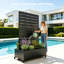 Boîte à fleurs mobile en métal avec écran d'intimité et roues verrouillables pour le jardin extérieur-1624692361-1624692471