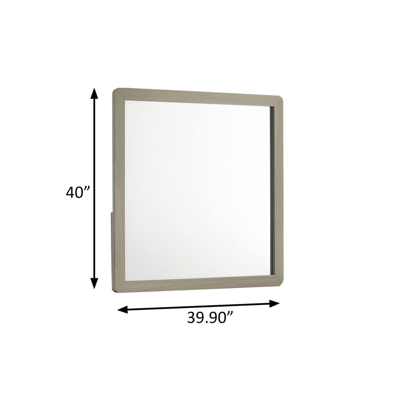 Miroir contemporain l 39,9 "avec DEL, gris