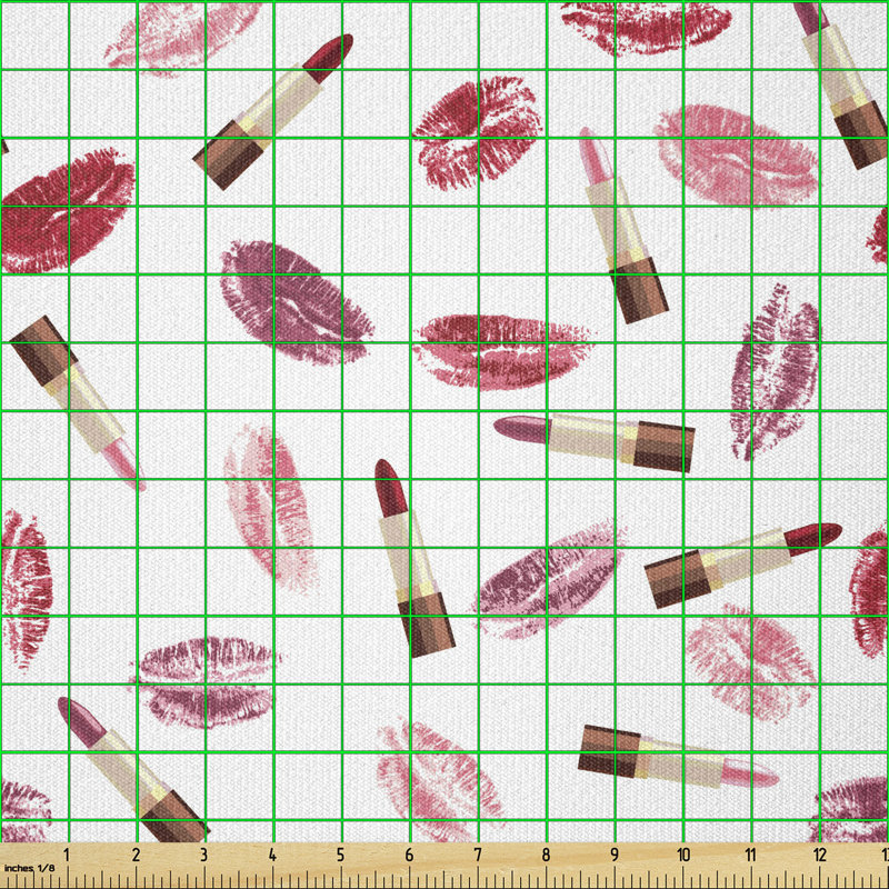 Christle Lipstick and Kiss Pattern Multi-Purpose Fabric