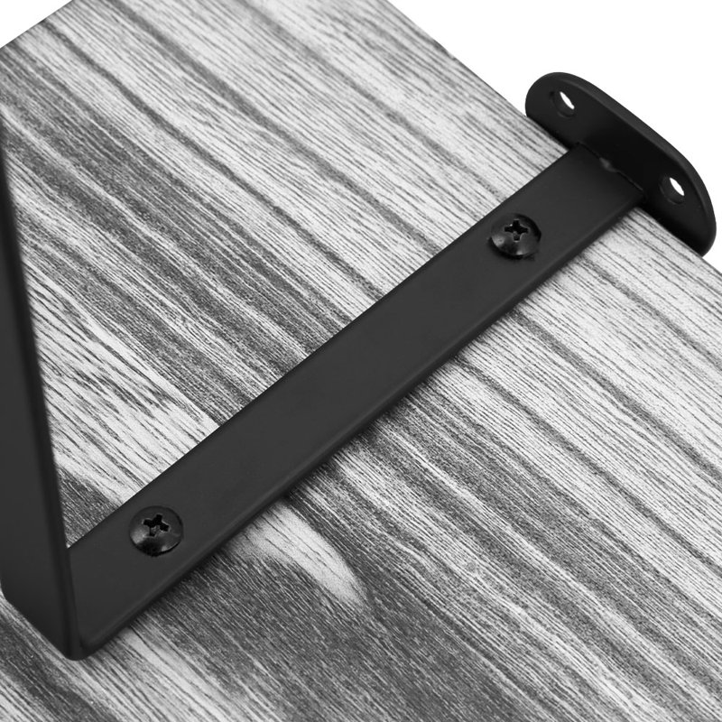 3 Piece Wood Bracket Shelf, White