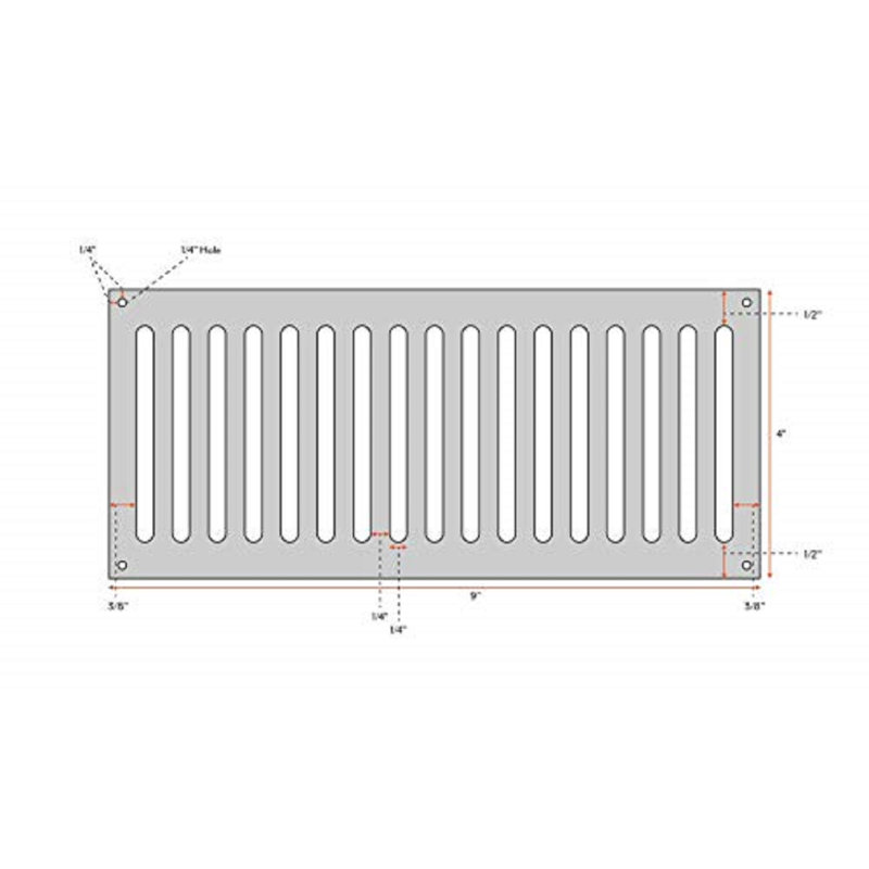 9'' x 1.4'' Rectangle Stainless Steel Fire Pit Log Grate