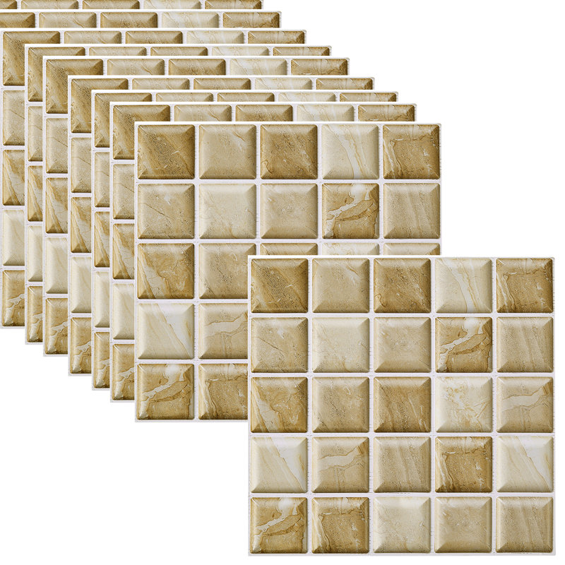 10-Pack 3D Self-Adhesive Wall Tile Stickers, Natural
