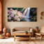 Fleurs d'hortensia, cascade, arc-en-ciel, paysage naturel, ensemble de 3 reproductions d'art sur toile-1113443806
