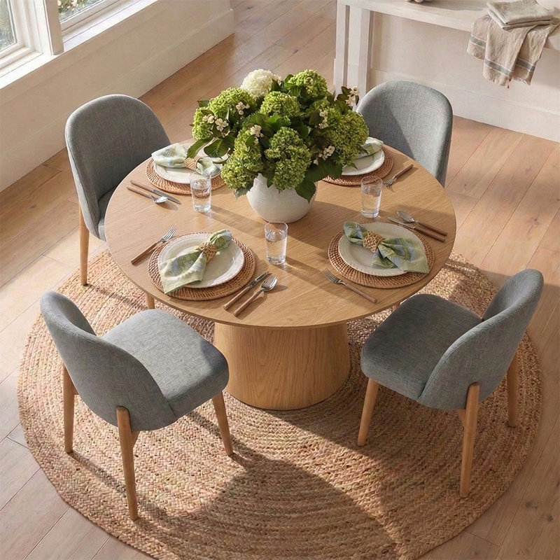 Gweneva 42" W 5-Piece Veneer Dining Set, Gray