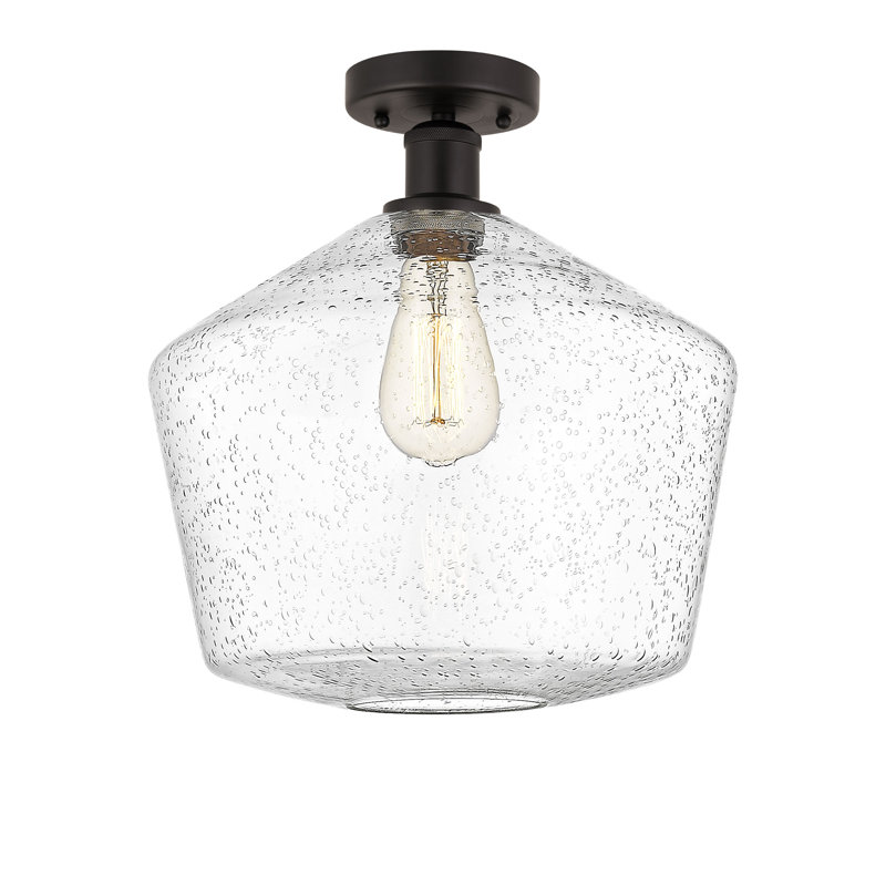 Amylea Glass Semi Flush Mount, Seedy, Oil Rubbed Bronze