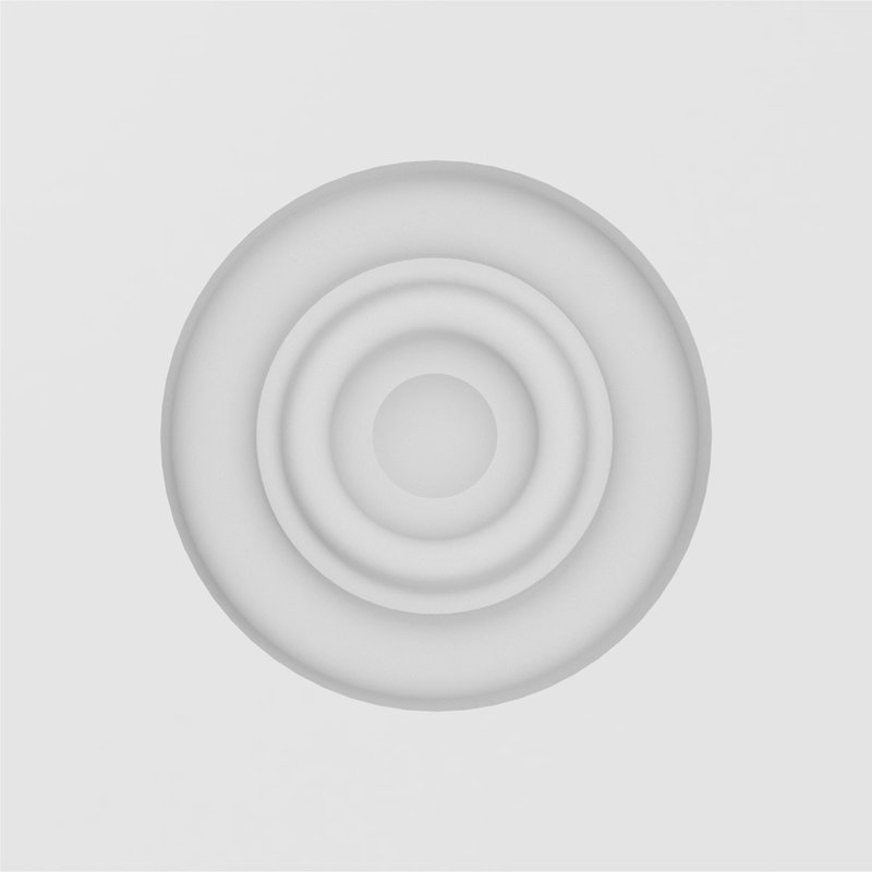 Standard Sedgwick Bullseye Rosette with Square Edge, 4" H x 4" W x 1" D
