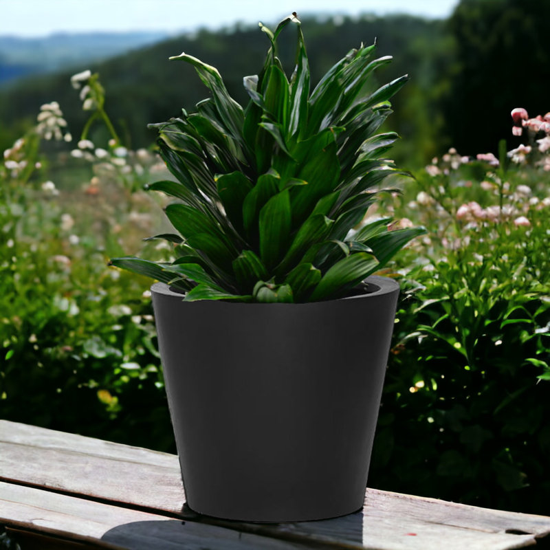Slovan Handmade Pot Planter, Black, 13'' H X 15'' W X 15'' D