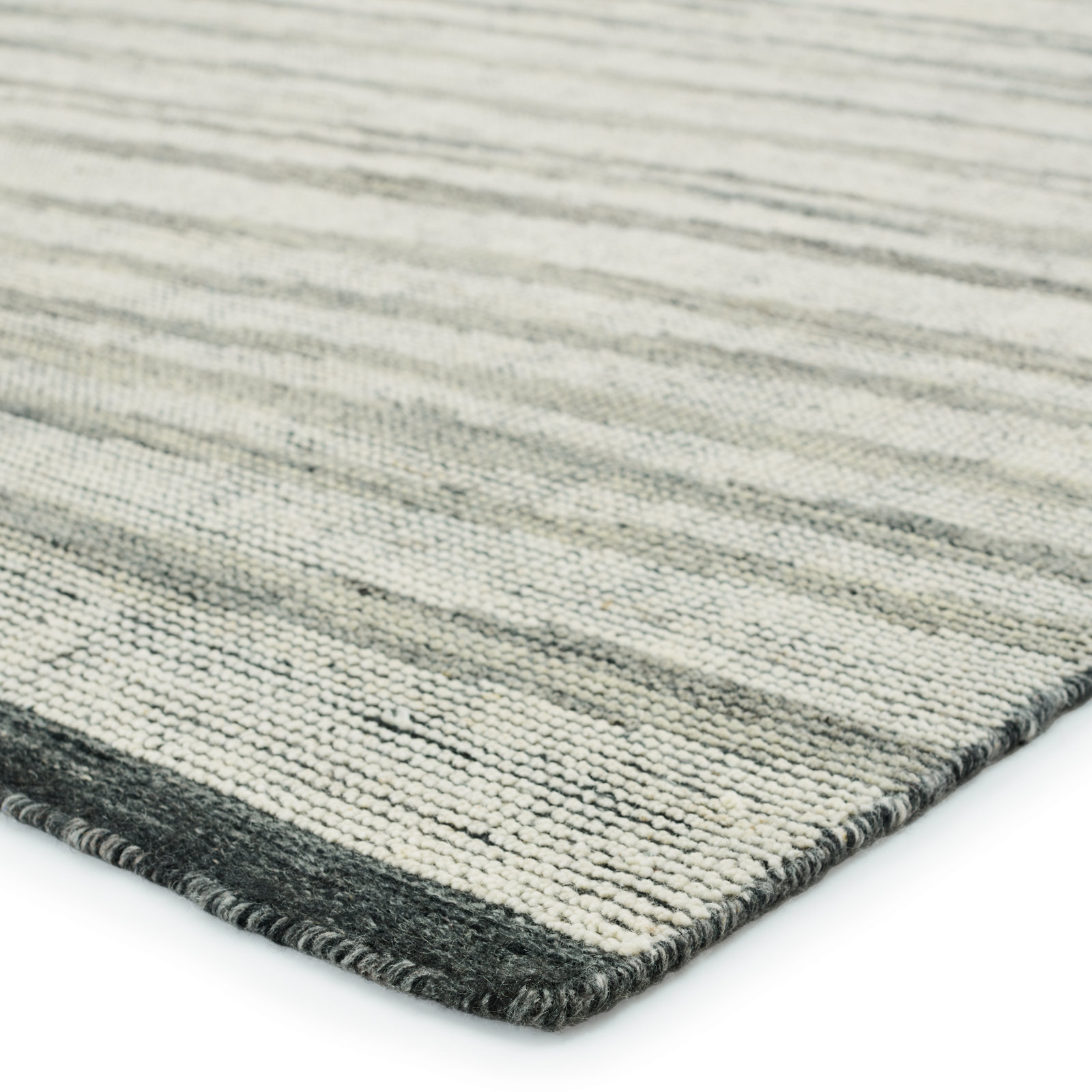 Westergard Ivory Gray Hand-Knotted Wool Rug, Rectangle 9' x 12'
