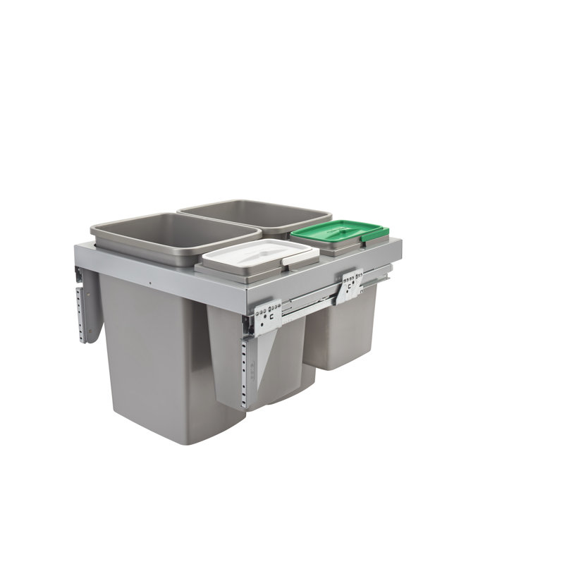 Rev-A-Shelf Steel Top Mount Pull Out Waste/Trash Container, 18.81" H x 22.13" W x 21.65" D