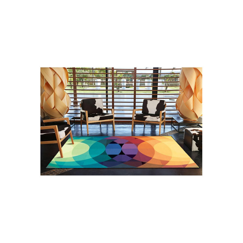 Multi Color Geometric Mixed Color Woven Base Machine Washable Area Rug, Runner 3'3" x 9'10"