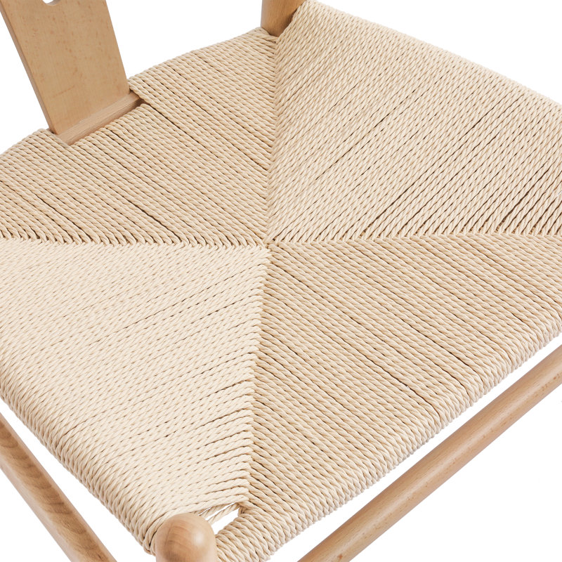 Wagner Woven Solid Wood Dining Chairs, Natural, 6