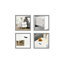 Table de chevet 2 tiroirs en blanc / brun-600535904