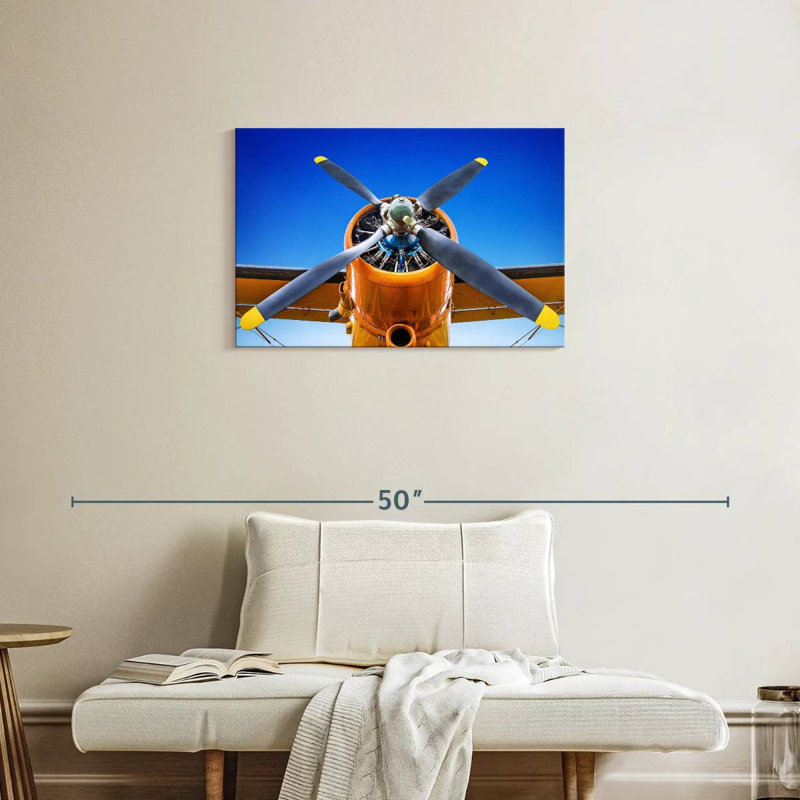 Mehar Yellow Tipped Propeller Plane, 20" H x 30" W