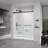56-60*76 INCH Glass Door,Shower Door ,(10Mm) Thick SGCC Tempered Glass Door For Bathroom + Stainless Steel--Matte Black-122371908