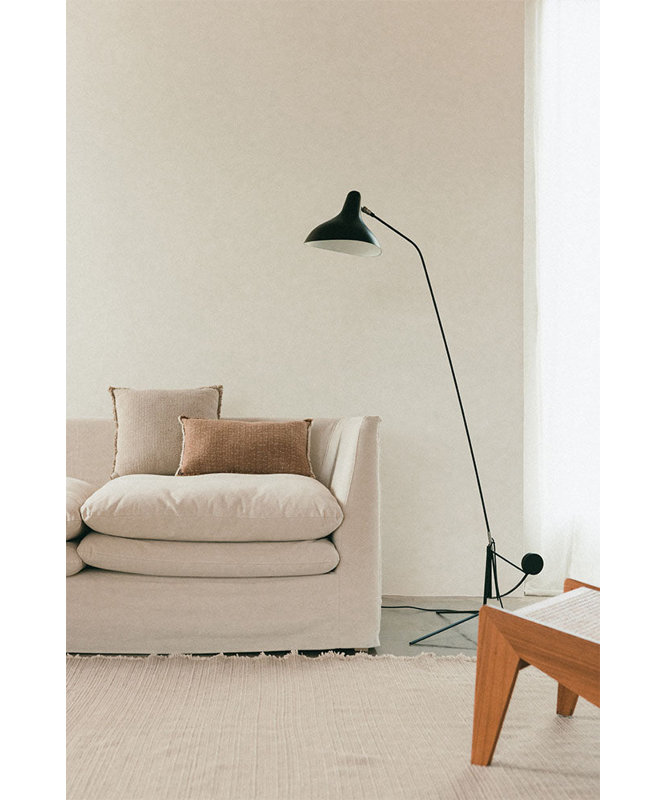 Coussin tissé à la main, Rectangle H 12 po x l 20 po, Ocre
