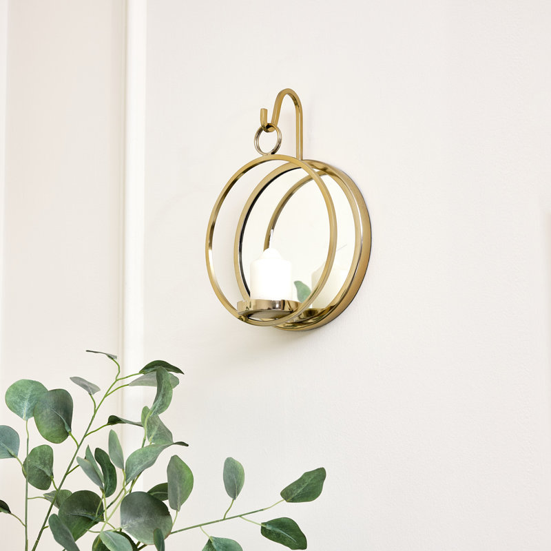 Allyiah Round Mirror, Gold