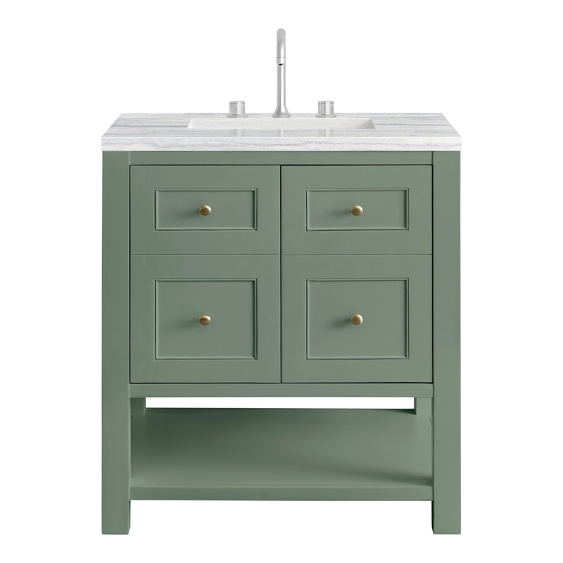 Breckenridge 30'' W Single Vanity, Charcoal Soapstone, Smokey Celadon, 8" Widespread