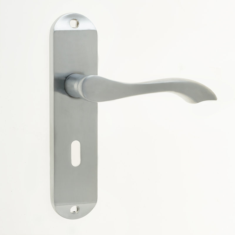 Broadway Interior Mortise Door Handle, Satin Chrome