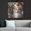 Art mural en métal The Santa Aisle® «Santa and Reindeer» par Rey Klimt
